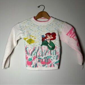 Vintage 90s Disney The Little Mermaid Acrylic Girls Sweater Approx. Size XS (4)